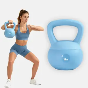 Indoor Female Home Workout Soft Kettlebell Weights 10 15 20 LB, Non-Scratch Shockproof Non-Slip Strength Gear