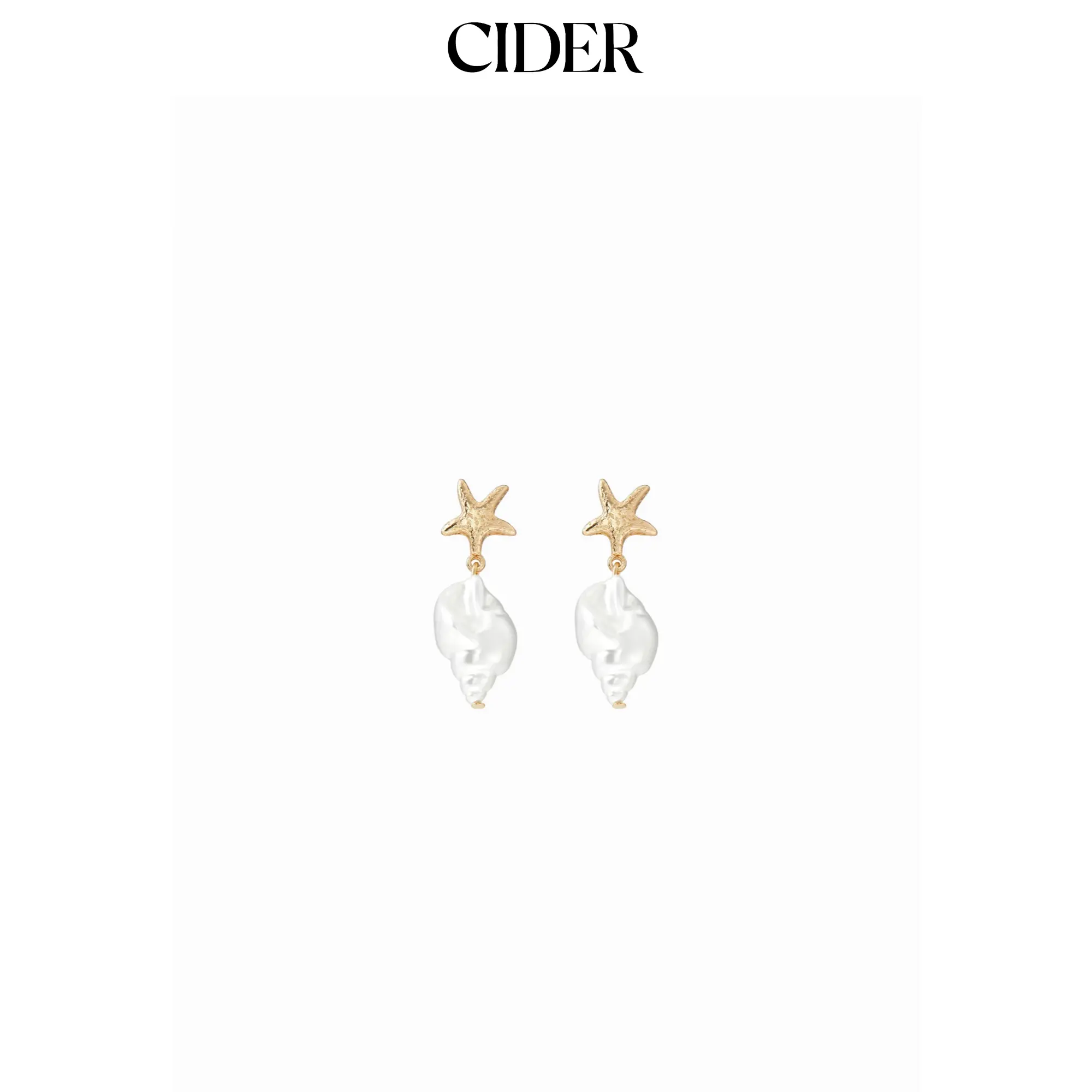 Cider SHELL & STARFISH DROP EARRINGS Cider SHELL & STARFISH DROP EARRINGS
