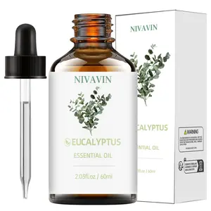 NIVAVIN Eucalyptus Oil 60ml is made from 100% pure natural plant extracts. It invigorates the mind, purifies the air, and has a long-lasting fragrance. Suitable for home, office, and other settings, it makes a great gift.