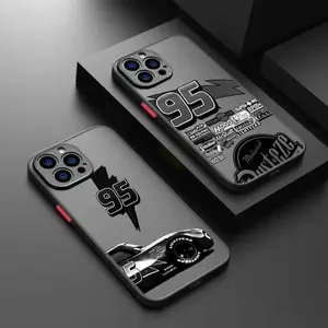 Cars L-Lightning 95 For iPhone 17 Air 16 15 14 13 12 11  Pro Max Plus Frosted Translucent Soft Phone Case