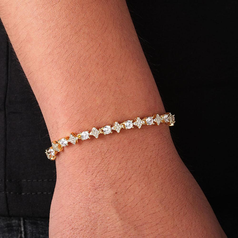 Premium Luxury Star Tennis 6MM Bracelet Hip Hop Zirconia Tennis Bracelet for Girl Boys Friends Jewelry Gift