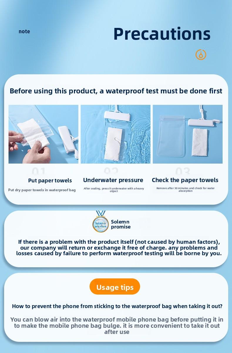 Mobile phone waterproof bag, touch screen diving cover, swimming takeaway rider special hot spring dust bag, waterproof mobile phone cover