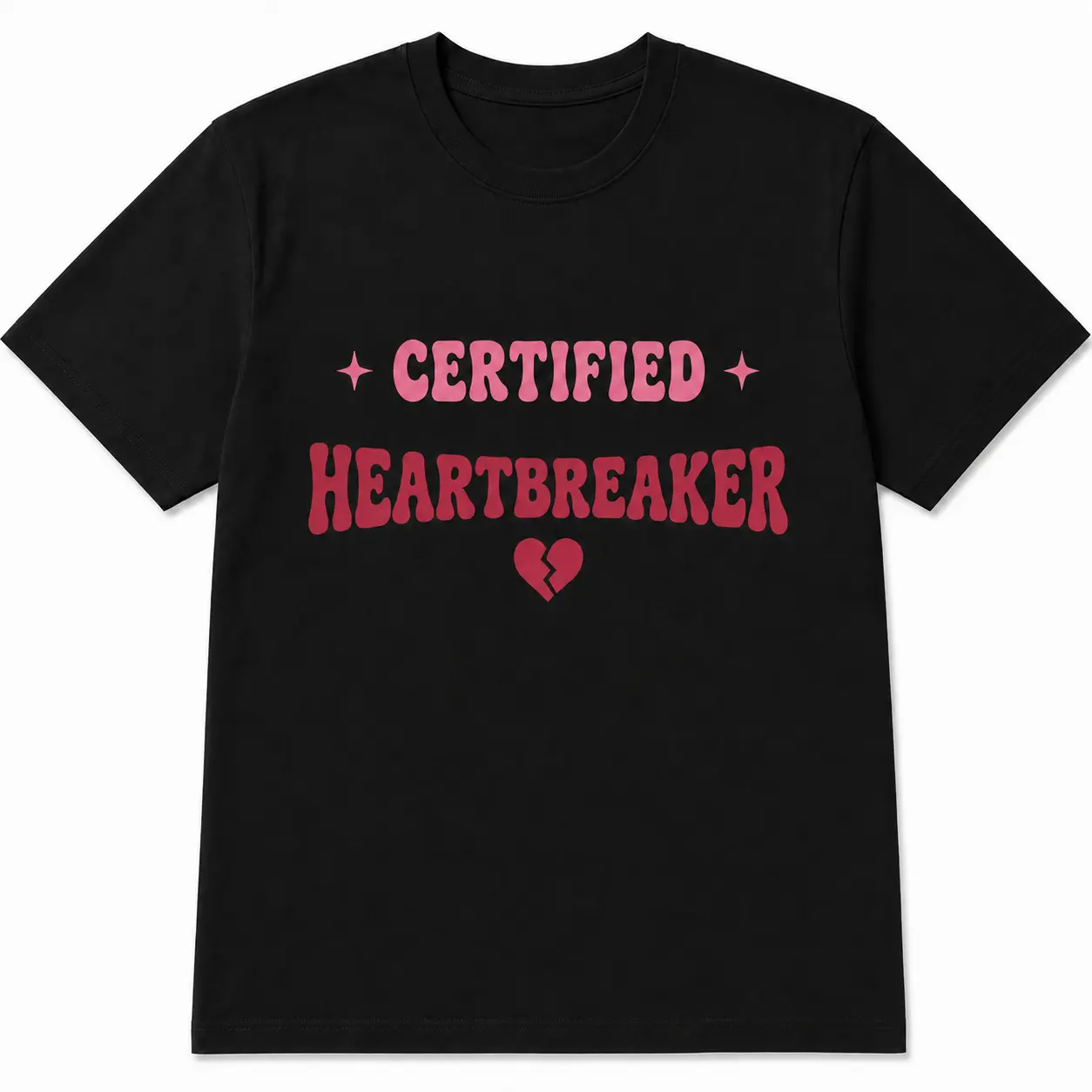 Certified Heartbreaker T-Shirt, Retro Flirty Graphic Tee for Women, Playful Statement Shirt, Cute Gift for Girlfriend or Best Friend