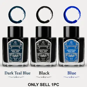 GC QUILL 50ml Fountain Pen Ink Bottle, Smooth Non-Clogging Fountain Pen Refill Ink, Premium Black Ink for All Fountain Pens, Large Capacity Bottled Ink Stationery Gift