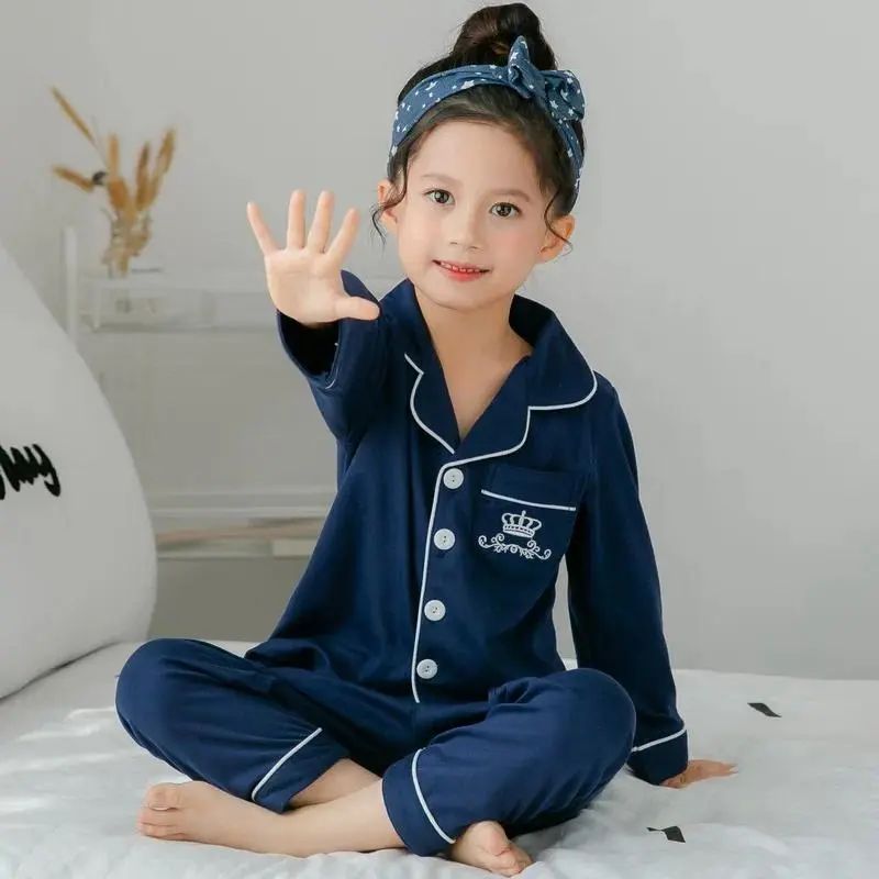 Kids Pajamas Sets Girls Cartoon Pattern Night Suit Children Sleepwear Pyjamas kids Cotton Nightwear 2-13Y Teens Clothes Homewear