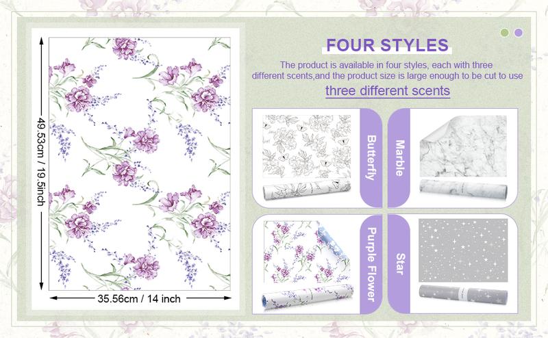 Geosar 10 Sheets Drawer Liners for Dresser Scented Drawer Liners Non Adhesive Scented Fragrant for Home Shelf Closet (Star, Baby Talcum Powder Scent)