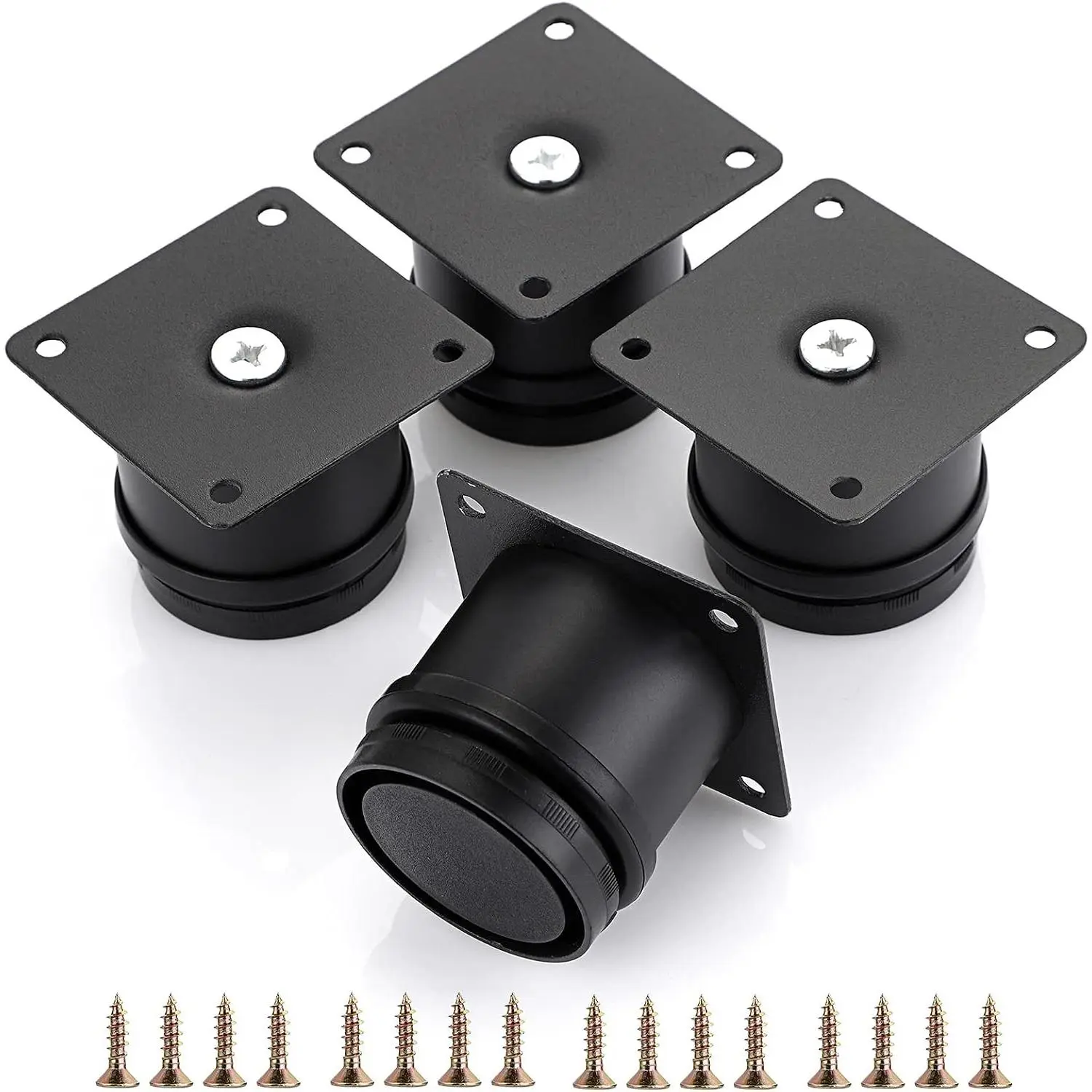 4PCS 2 Inch Stainless Steel Furniture Legs Risers, Round Desk Leg Risers Adjustable Furniture Feet, Heavy Duty Table Leg Extenders, Metal Cabinet Feet, Sofa Couch Chair LegsGift