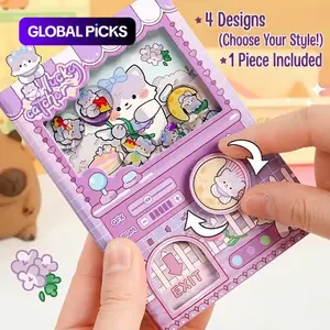 Kawaii Gashapon Machine Pocket Notebook, 4 Cute Animal Designs, 80 Colored Sheets, Mini Journal for School & Travel, Travel Diary Journal, Compact & Stylish, Kawaii Stationery Lovers #GLOBAL PICKS