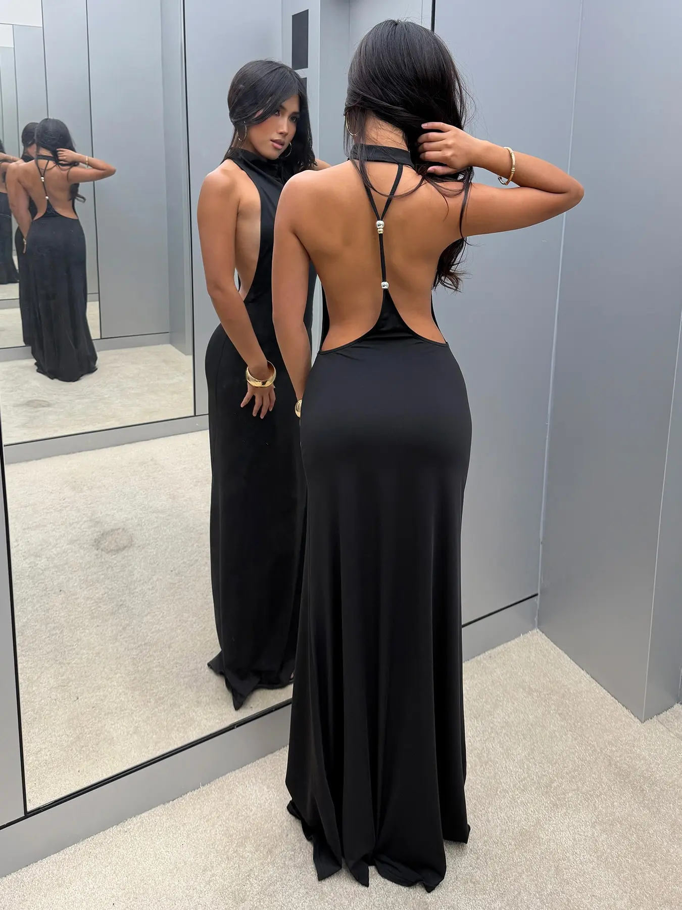 Sexy Backless Mermaid Dress, Sleeveless Long Dress, Slim-Fitting Party Cocktail Ball Gown, All Seasons Evening Wear