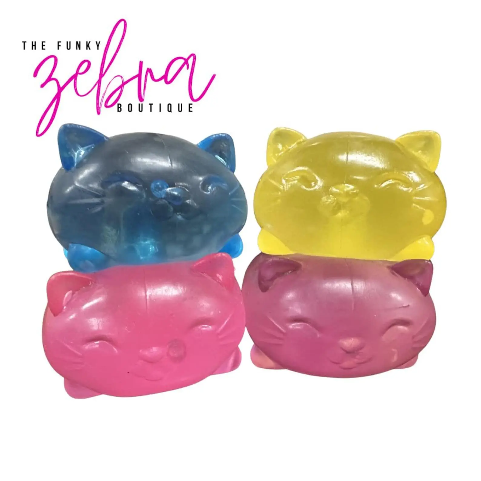 Viral Sugar Squeeze Jelly Meows Pudgy Cat Squishy Toy Backpack Clip - Pick Your Color