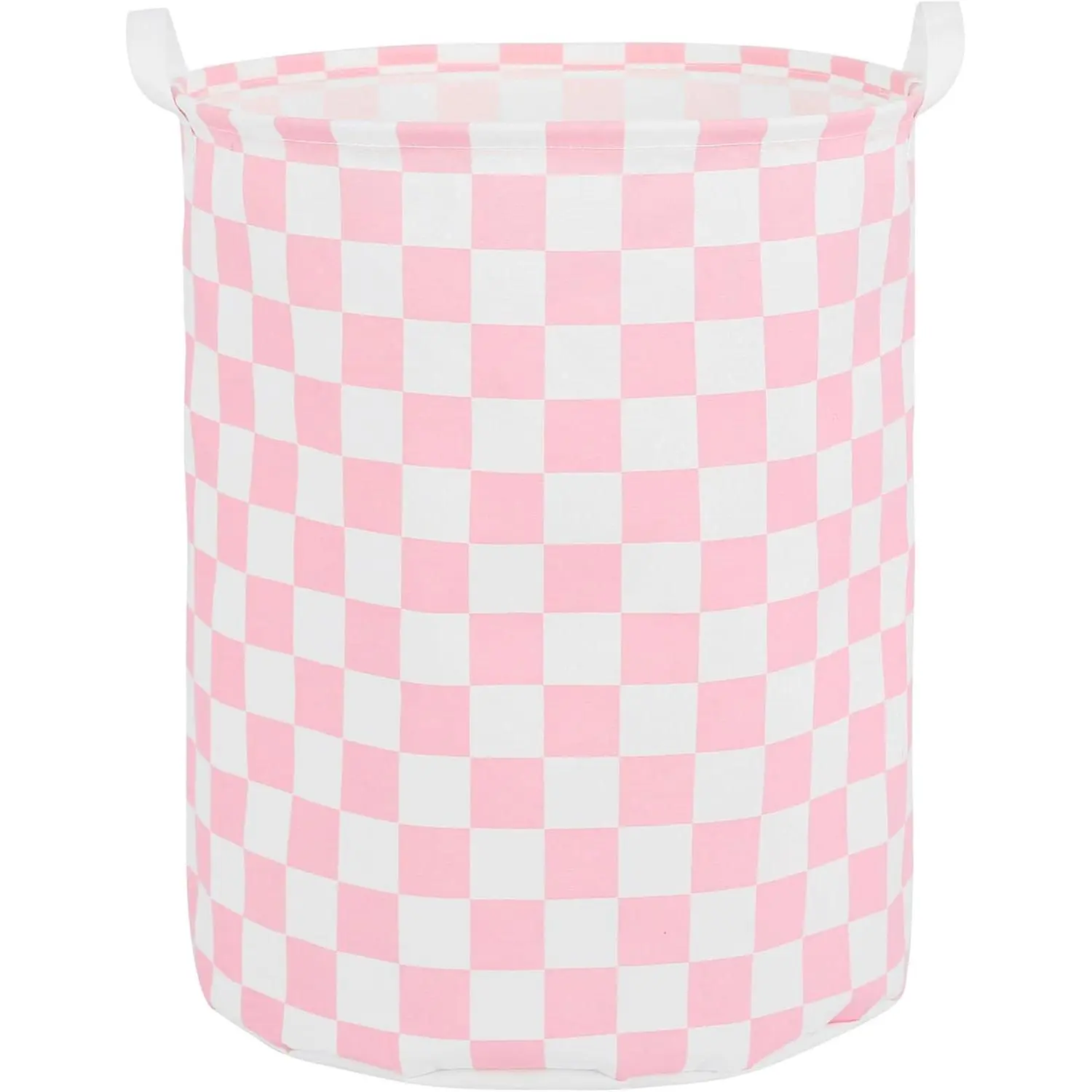 Tall Portable Large Foldable Laundry Hamper with Waterproof Lining, Handles - Home Organizer Storage Bin for Nursery, Pink Racing Flag
