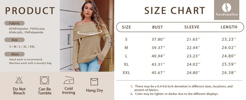 Saodimallsu Womens Off The Shoulder Sweaters Oversized Long Sleeve Loose Ribbed Knit Fall Trendy Pullover Tops Knitwear Womenswear