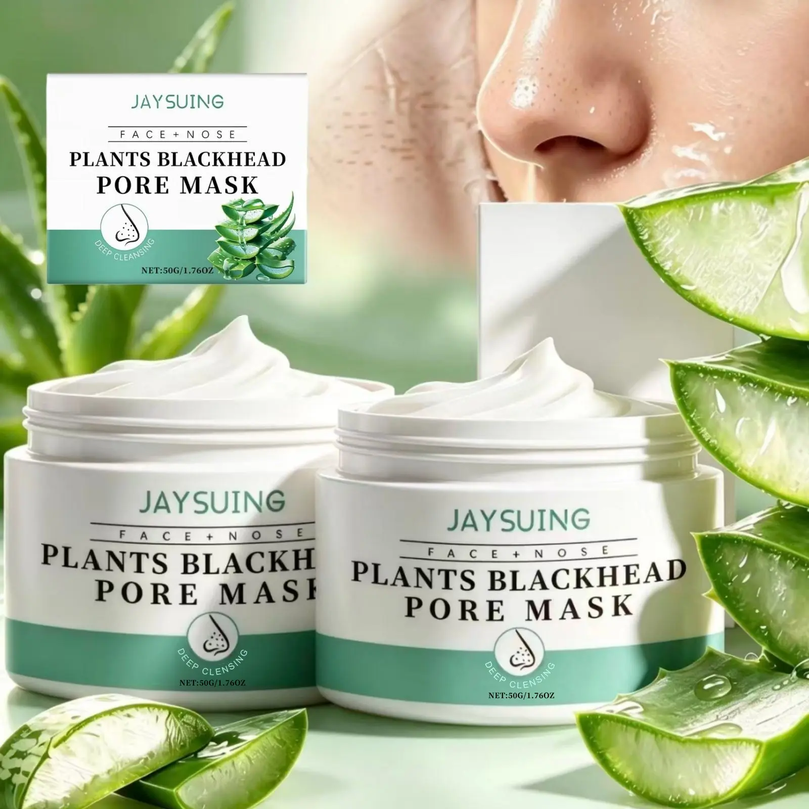 Plants Blackhead Pore Mask-2.0 Nose Pore Strips（2 Counts Set）, Blackhead Remover Mask with Salicylic Acid for Face, Upgraded Deep Cleansing Pore Peel Off Mask with Nose Black Heads Remover Strips.