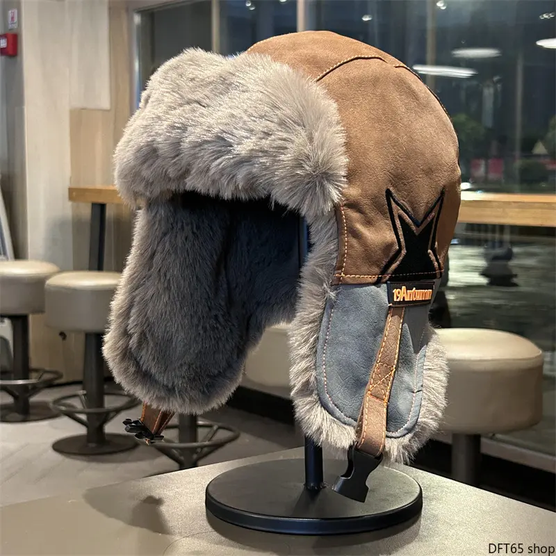 Thickened Wind Resistant Trapper Aviator Hat Full Ear Flap Coverage Plush Warm Inner Lining Solid Neutral Tone Flexible Fit For Men Women Winter Cycling Camping Outdoor Windproof Cold Blocking Practical Headwear