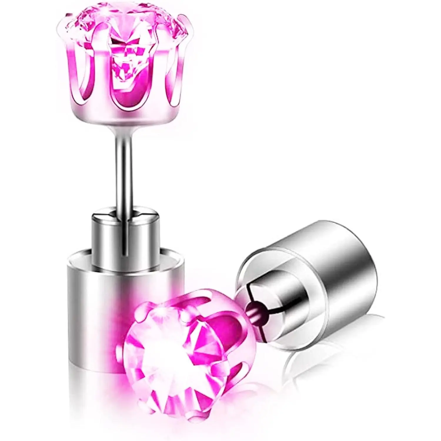 LED Earrings, Shiny Glowing LED Lighting Up Stylish Earring Studs Crown Shap Ear Drop Stud, Wedding  Dance Party Night Out Halloween Christmas Decoration Present for Women Men -
