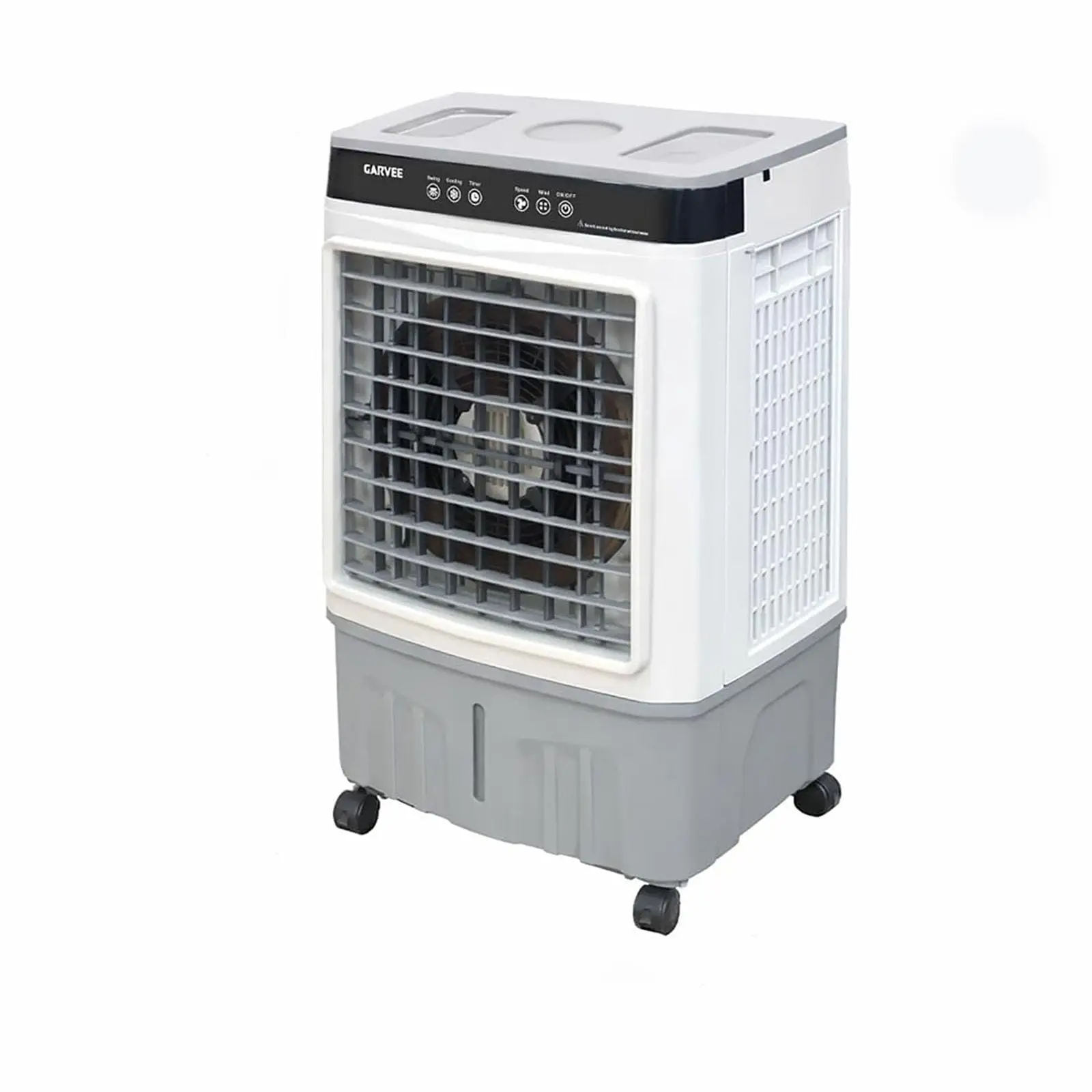 GARVEE Portable Air Conditioner Fan - 3-Speed Evaporative Cooler, Adjustable Airflow, Remote Control, 2/4/8H Timer, for Bedroom, Dorm, Office, and Travel, White+Black-A, 17L(4.5GAL)