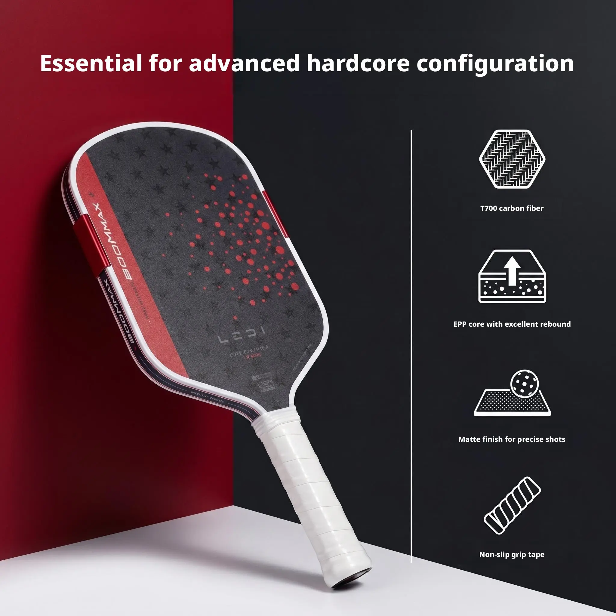 Starlit Raindrop New Memorial Boomstik 5th Gen Pickleball Racket, Metal Weighted Epp Core, Outdoor Sports Equipment for Students