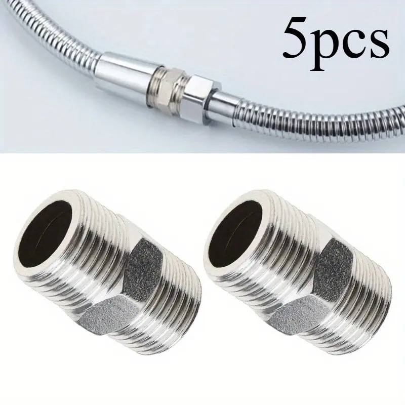 5pcs Universal Shower Hose Extension Pipe, Durable Bathroom Hose Extender, Easy to Install, Leak-Proof, for DIY Showers, Bathrooms, Rvs & Outdoor Use