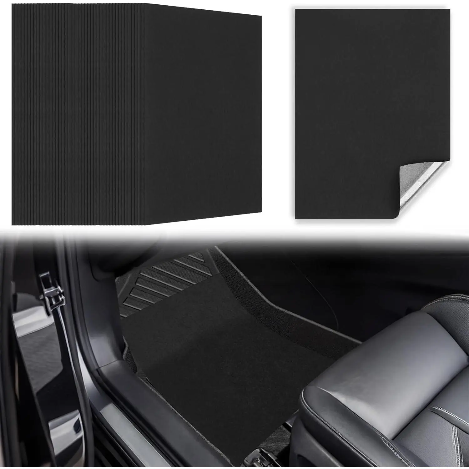 10 count Self Adhesive Disposable  Floor Mats, 15.7"x19.6" Felt Auto Floor Protectors for  Detailing & Wash, Mechanics, Rentals, Work Boots, Sand, Dust and Dirt Protection