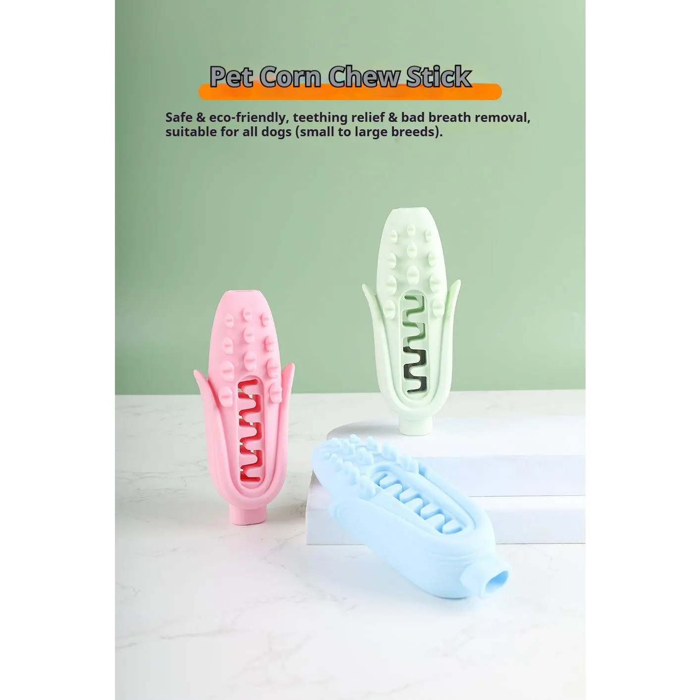 Pet Corn Chew Stick for Dogs, Food-Grade Silicone Teething Toy, Durable Bite-Resistant Dog Chew Toy for Small to Large Breeds