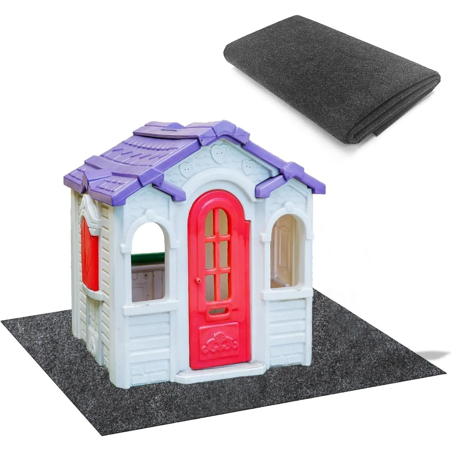 Outdoor Playhouse Mat 55 * 70.8 in Non Slip Backing Outdoor Play Mat Playhouse Activity Pad Rug Waterproof House Play Mat for Outside GameGift.