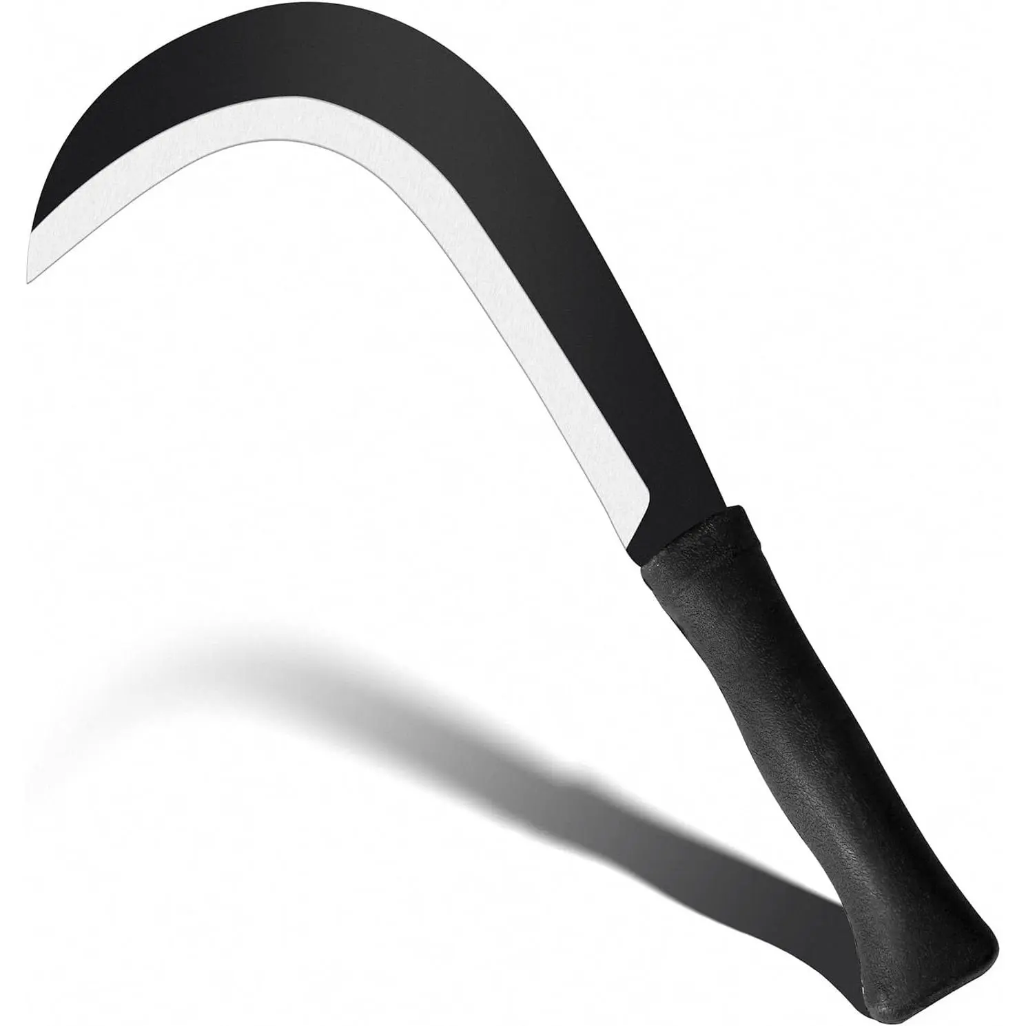 Curved hook sickle gardening tool, machete, brush, cleaning sickle, machete with carbon steel blade, curved hook machete for cutting grass, harvesting, and weeding