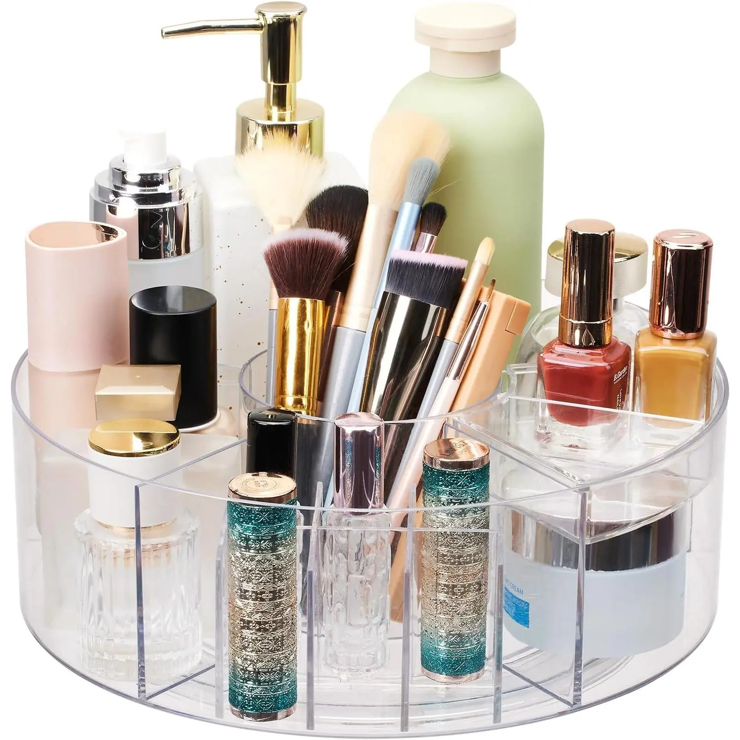 360 Rotating Makeup Organizer for , 10” Desk  Spinning  Skincare Organizer Countertop, Large Clear Lazy Susan Round Organizer for Lotion, Lipsticks, Perfume, Brushes
