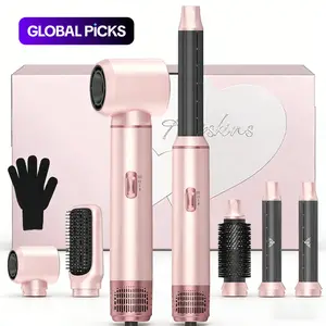 5-in-1 Hair Dryer Brush Multi-Functional Hot Air Styler Kit, Blow Dryer Brush Set, Round Hair Brush for Blow Drying, for Straightening, Curling, Drying and Smoothing, Curling Wrap Air Curler Hair Styling Tools, Ideal Gift