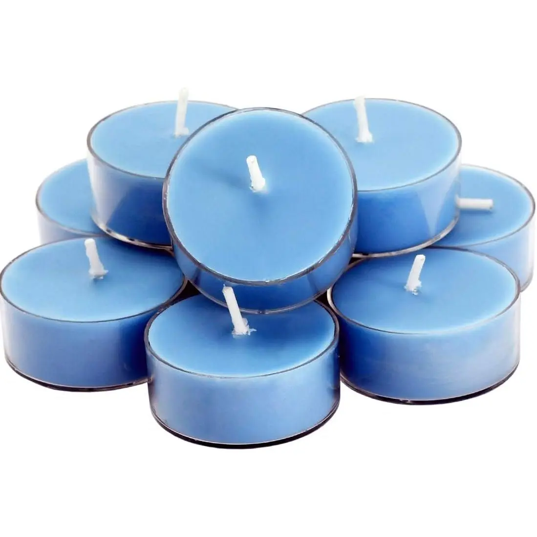 SoyWax Scented Tealight, 12 Pack Natural Fragrance Long Lasting Clear Cup Aromatherapy Candle Set, Smokeless& Long Lasting|for Gfit, Anniversary, Resturant|Ocean BreezeGift.