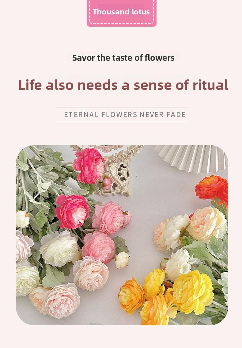 3 artificial flocked lotus flowers, faux peonies for home living room and window decoration, popular on TikTok and Xiaohongshu