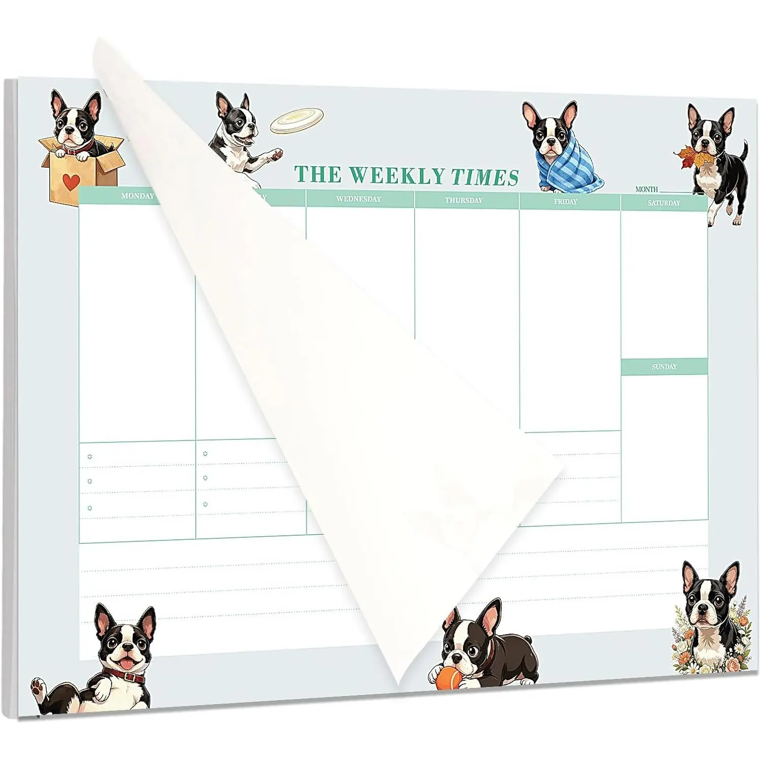 60 Sheets Weekly Planner Notepad, -Off Weekly Pad, 7 x 10in