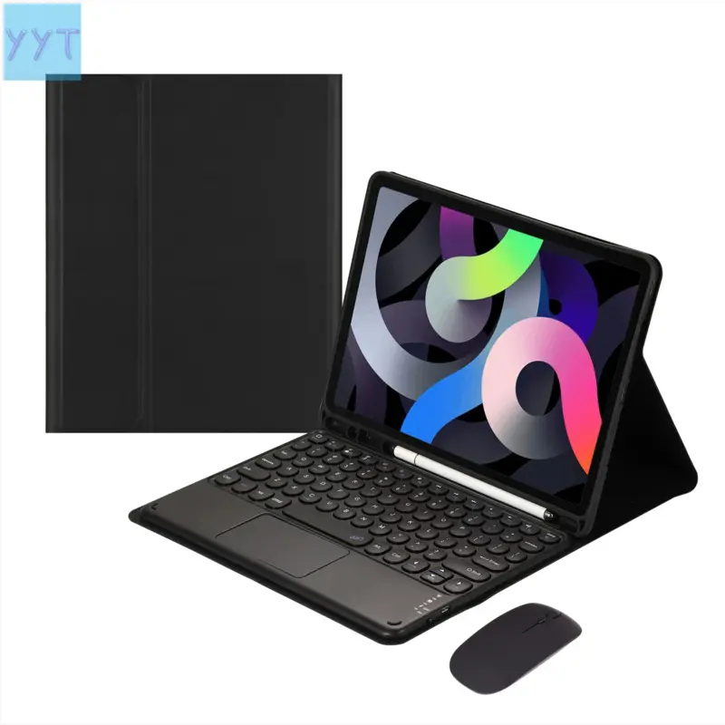YYT1  Wireless Bluetooth Tablet Keyboard Case with Mouse, Stand & Touchpad - Ultra-Slim Portable Rechargeable Tablet Accessory with USB, iPad Keyboard and Mouse Office Use, Tech Gadgets Accessories