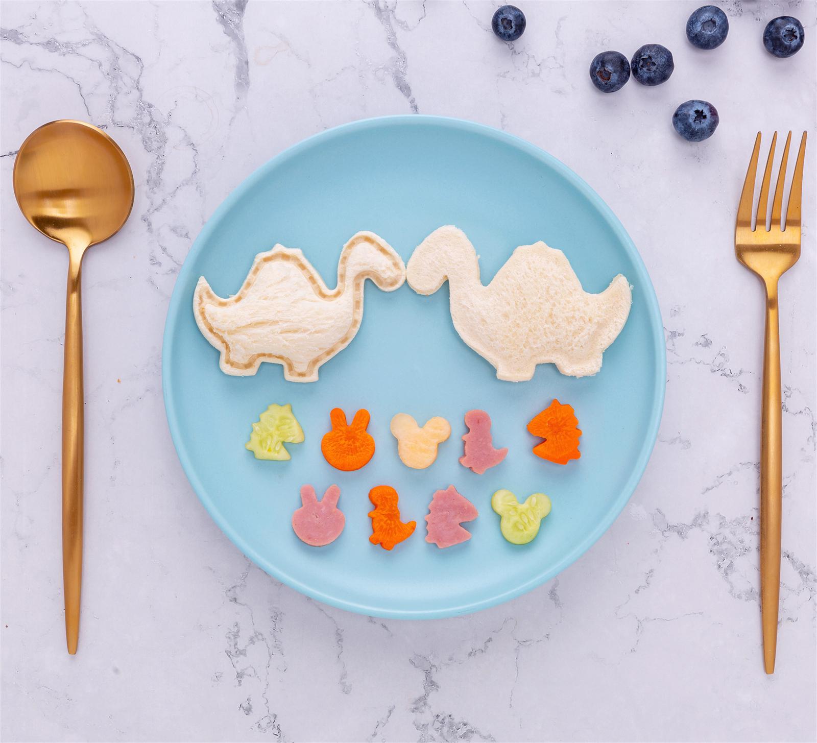 48pcs Sandwich Cutter for Kids Cookie Cutters Fruit Vegetable Cutter Shapes Food Picks for Bento Box Mouse Dinosaur Star Square Heart Shape Variety Pack