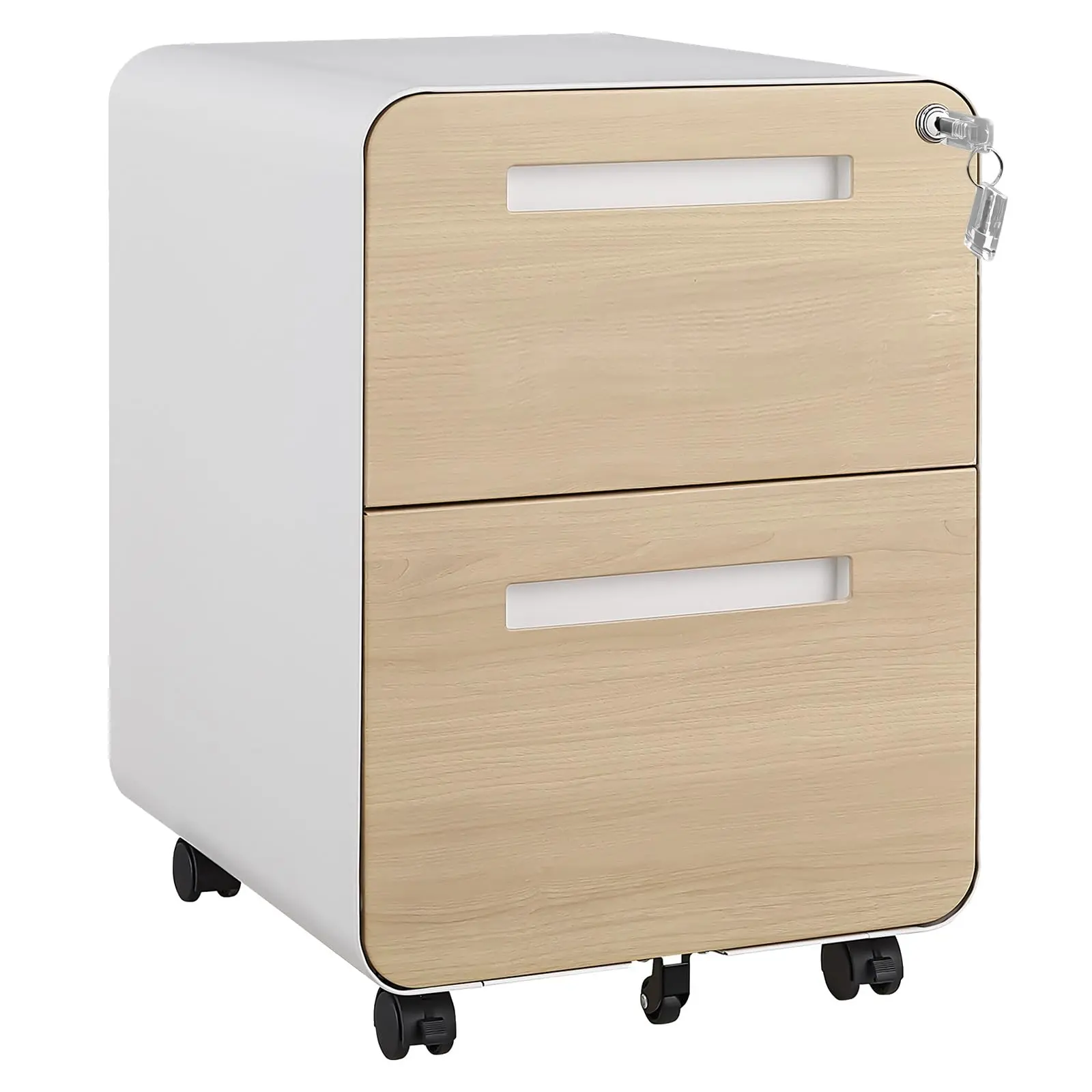 Secure 2-Drawer Mobile File Cabinet – Fully Assembled Metal Filing Cabinet for Home Office – Under Desk Storage, Fits Letter/Legal/A4 – Rolling Office Cabinet