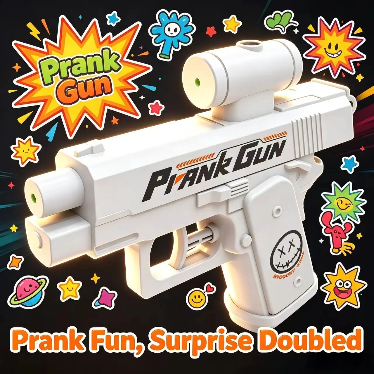 This creative double-sided waterproof prank water gun comes in three color sets and is perfect for April Fool's Day and Easter. It's the perfect party gift Squirt Guns