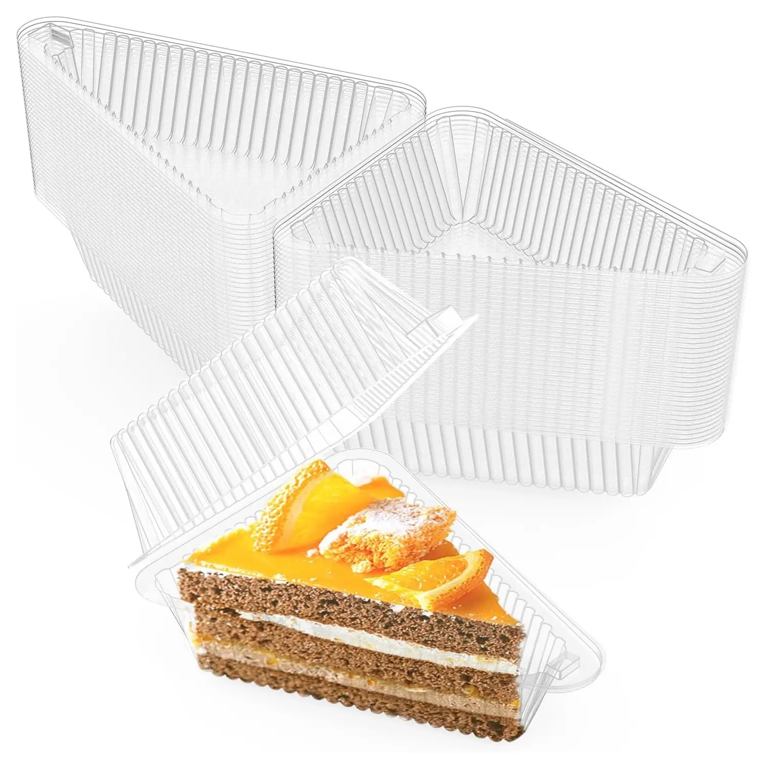 Transparent Triangular Pastry Box, Mille-Feuille Cake Container, Sandwich & Cheese Portioning Box, Disposable Transparent Pastry Box, Bakeware