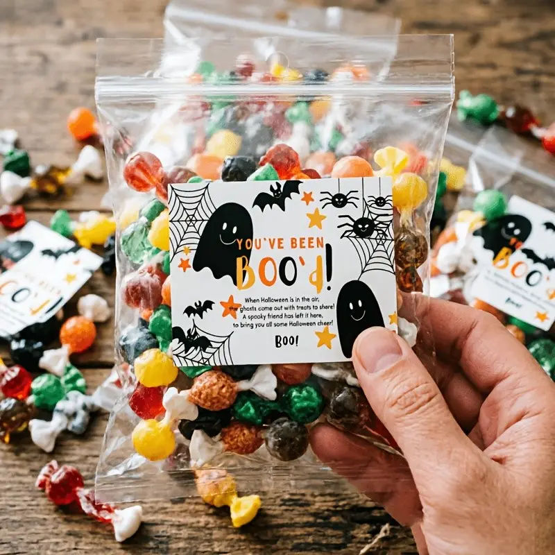 Halloween Gift Tags, Cute Ghost and Spider Web Design, 8 Pieces, Perfect for Candy Bags, Snacks, Mini Gifts, Fun Halloween Decorations
