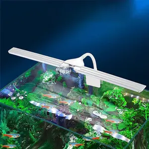 4W Full Spectrum LED Clip Aquarium Light Double Swing Arm, Suitable for 2-10 Gal Fish Tank, Boosts Aquatic Plants Growth