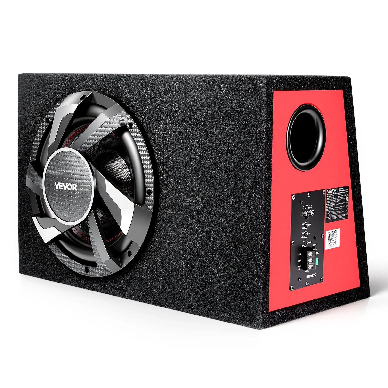 【toolupgrade】VEVOR Subwoofer Bass Package, 12 in, 245W RMS, Complete Car Audio Subwoofer and Amp Package, with Loaded Enclosure, Built-in Amplifier, and Wiring Kit, Slim Trapezoid, Compact for Car Audio Systems