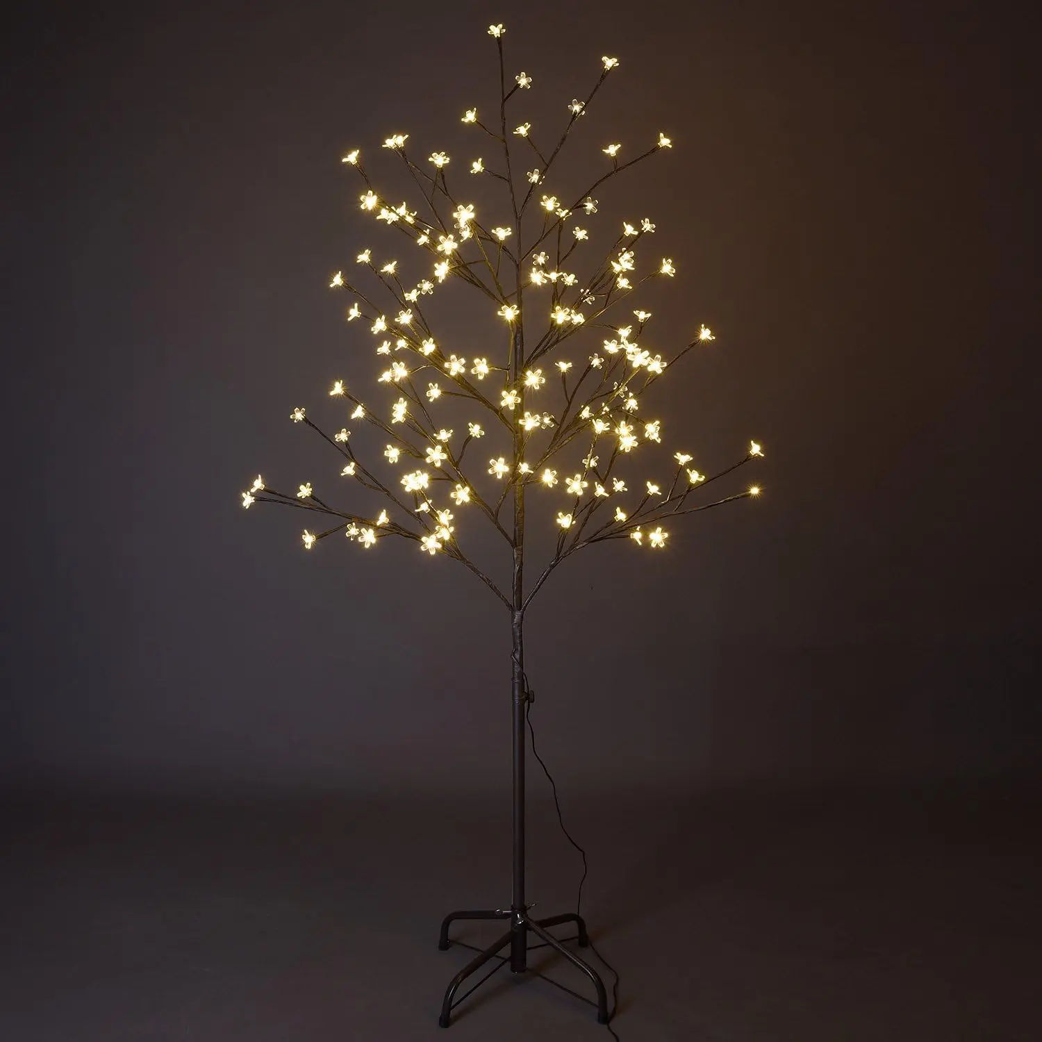 Cherry Blossom Tree 5FT 128 LED Lighted Tree for Decoration Inside and Outside, Home Patio Wedding Festival Christmas Decor, Warm White
