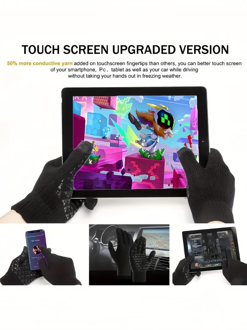 USB Powered Touchscreen Heated Gloves, Unisex Dual-Sided Heating, Thick Warmth, Elastic Cuff, Non-Slip Grip, Durable Wear, Winter Outdoor Use