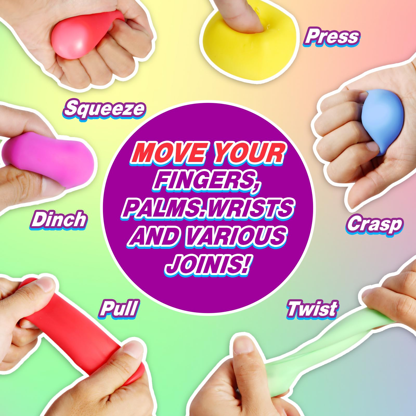 Random Color Squishy Cube, 8pcs Slow Rising Stress Relief Cube, Stretchy Fidget Cube for Anxiety Relief, Quiet Fidgets for Classroom