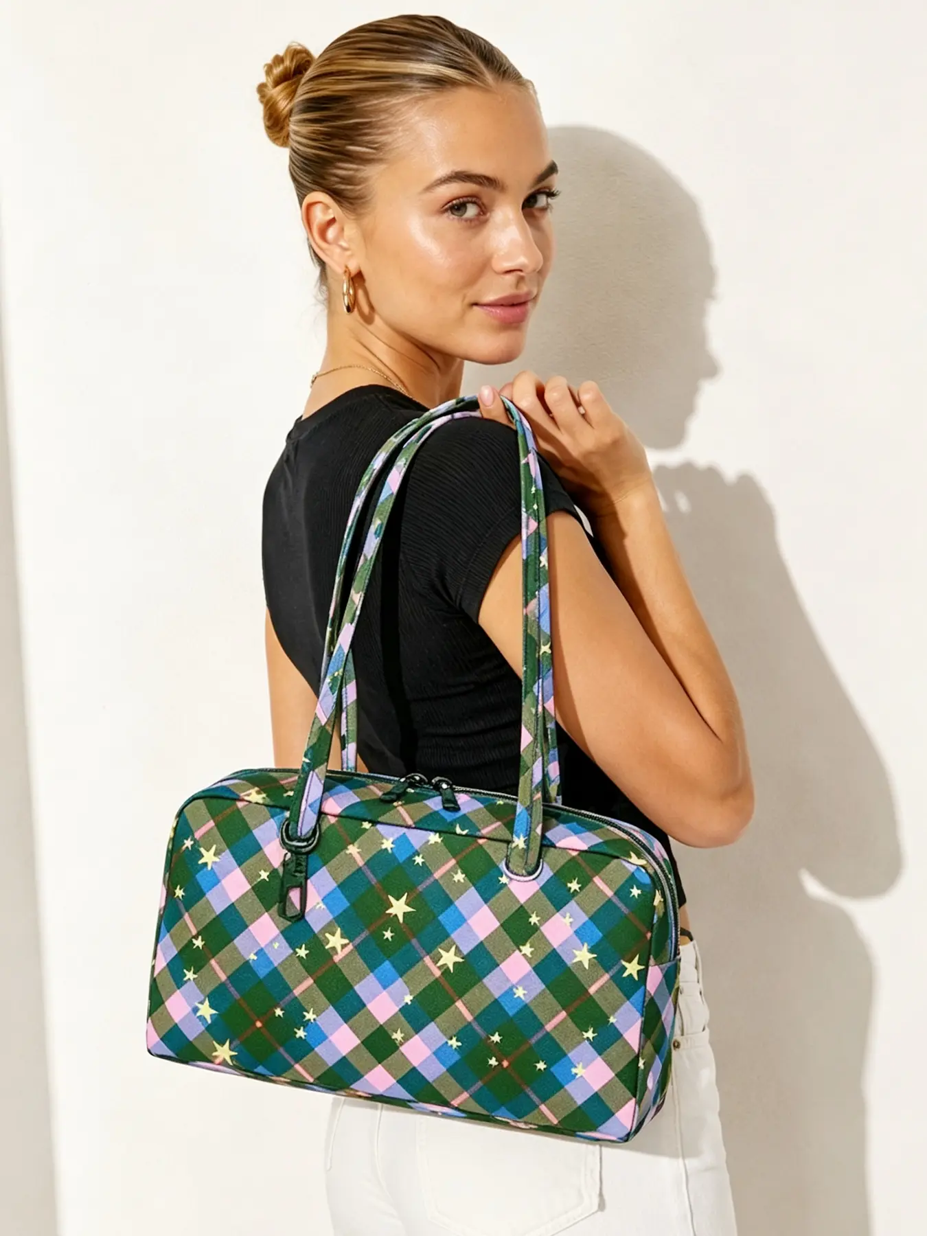 Handheld Tot Bag with Key Ring, Cute Shoulder Bag, Handbag Shoulder Purse, Fashion Patterned Bag, Large Capacity, Suitable for Outdoor Travel and Daily Shopping