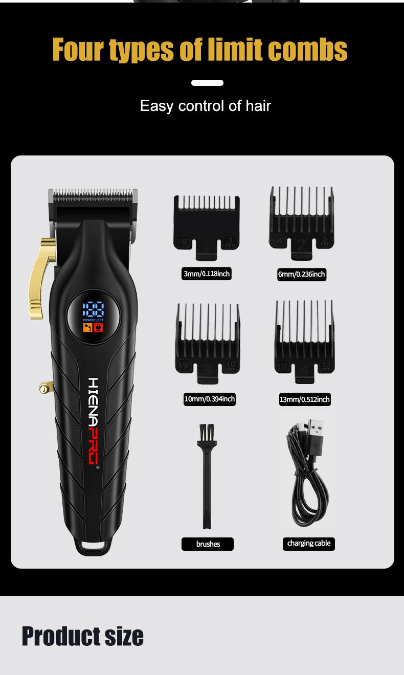Professional Wireless Hair Clipper Set, Adjustable Accessories, Home Use Salon Quality, Men's Grooming Kit, Ideal Gift for Him