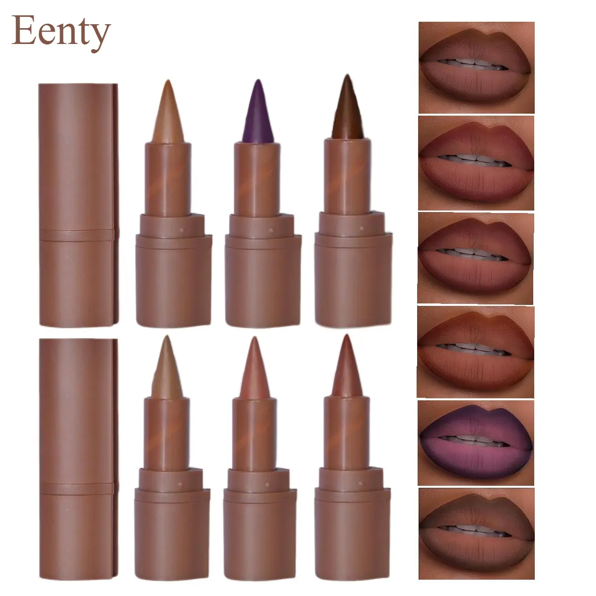 Eenty 6PCS 2-in-1 Gradient Lip Liner Set