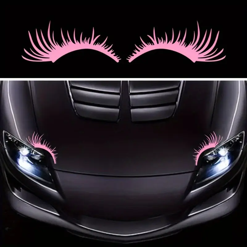 Simulation eyelash car headlight sticker, suitable for car headlight bumper, car lamp decoration, vinyl waterproof car sticker, Automobile Decals