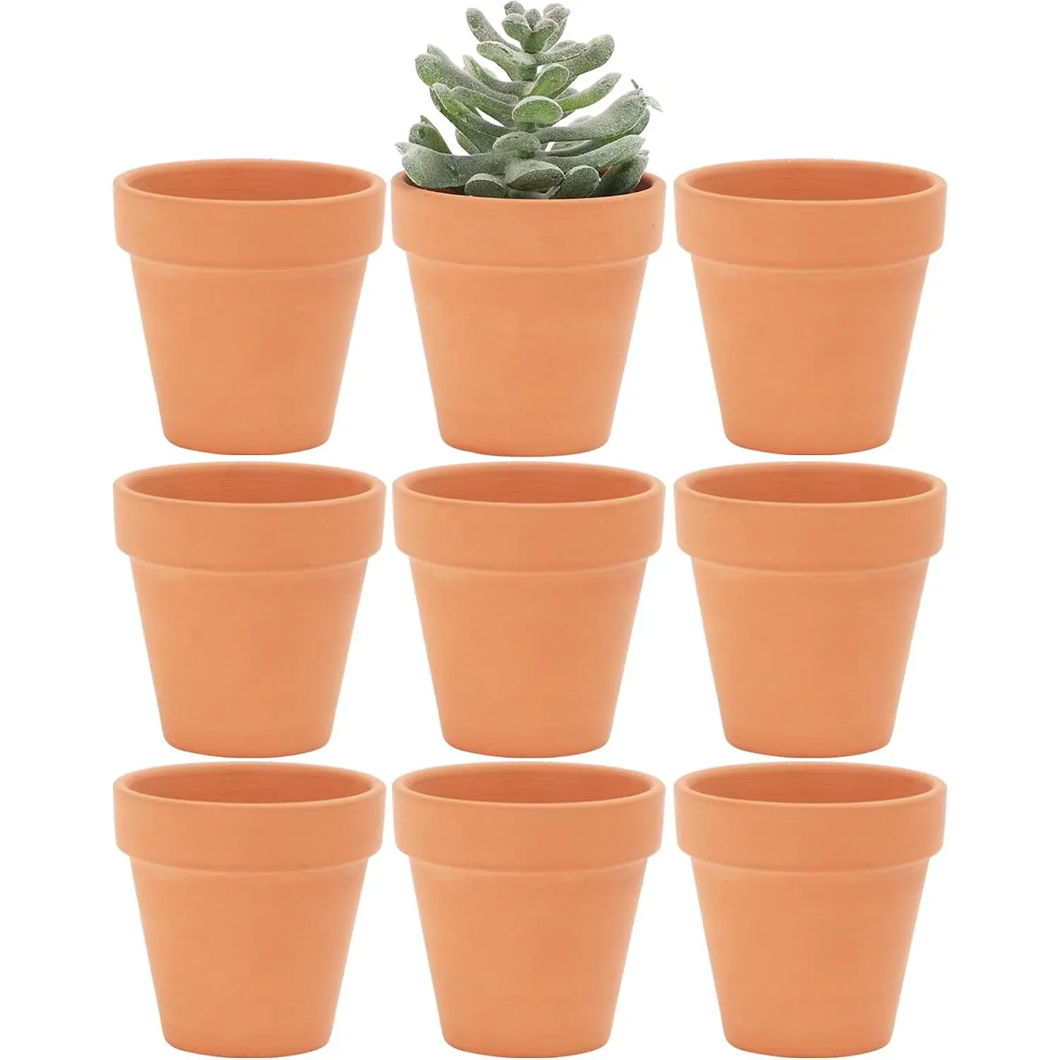 2 Inch mini Terracotta Clay Pots Pack of 9 - Small Hand Craft   Pot Succulent Cactus DIY Pottery Planter  Garden Windowsill Decoration