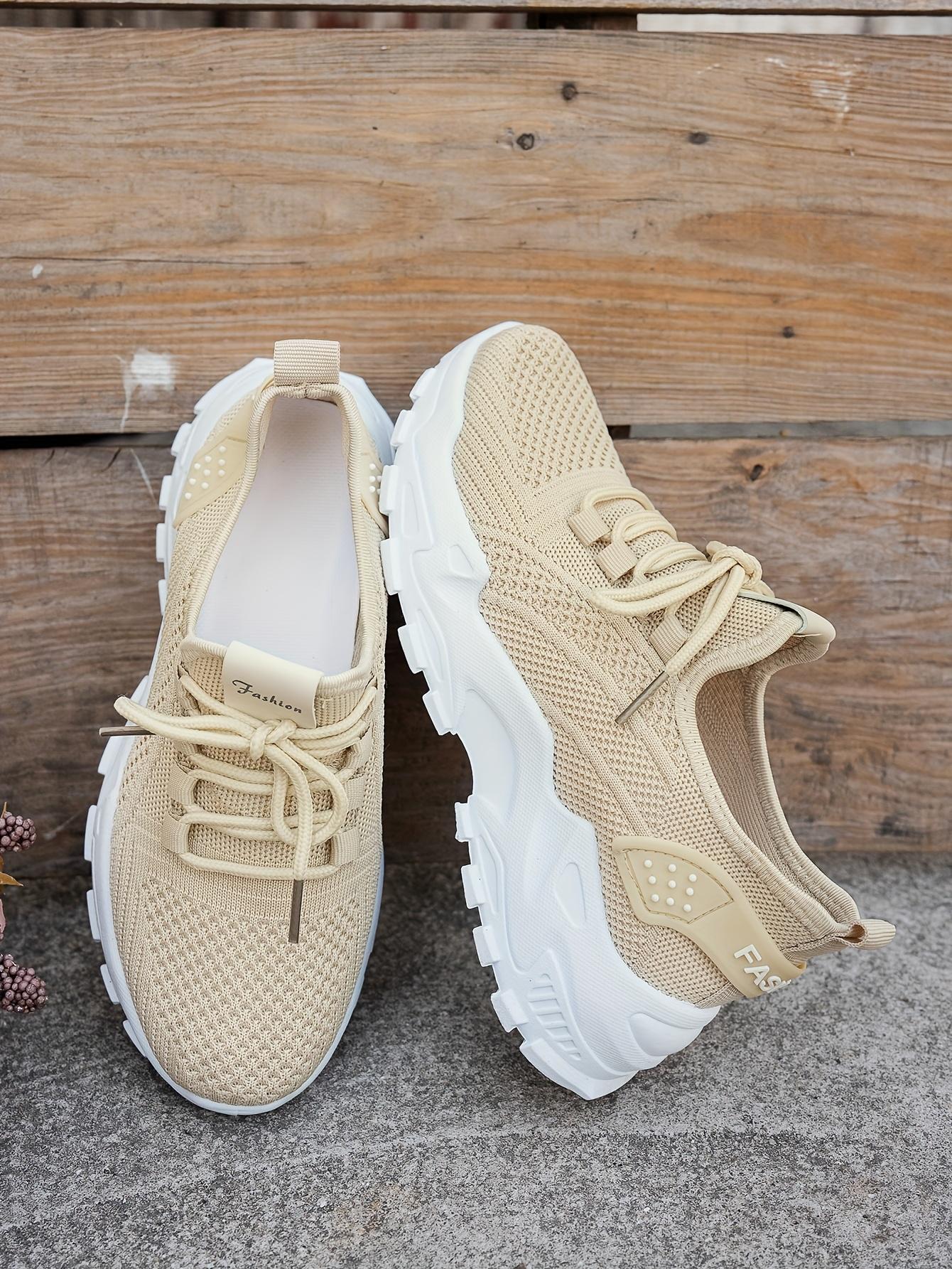 Ladies' Breathable Shoes - Stylish, Comfortable, Low-Top Tennis Shoes with Thick Soles Casual Outdoor Wear