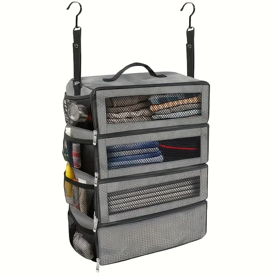 Travel packing cubes for suitcase, foldable hanging carry-on organizer with multi quick-access compartments Travel Organizer Bag