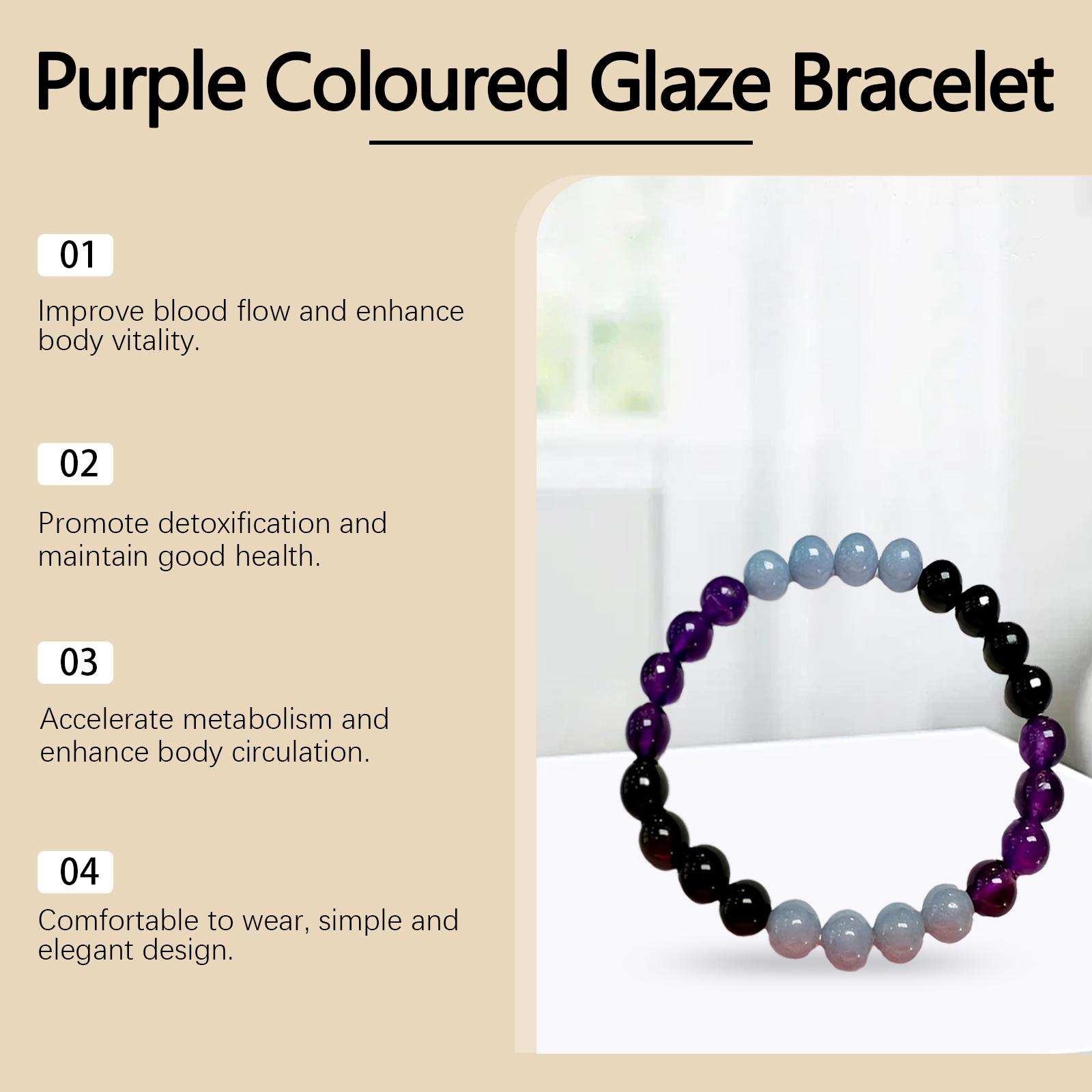 Hoexe Purple Glass Bracelet Glass Crystal Personality Fashion Decoration Clothing Accessory Hand Beaded Bracelet